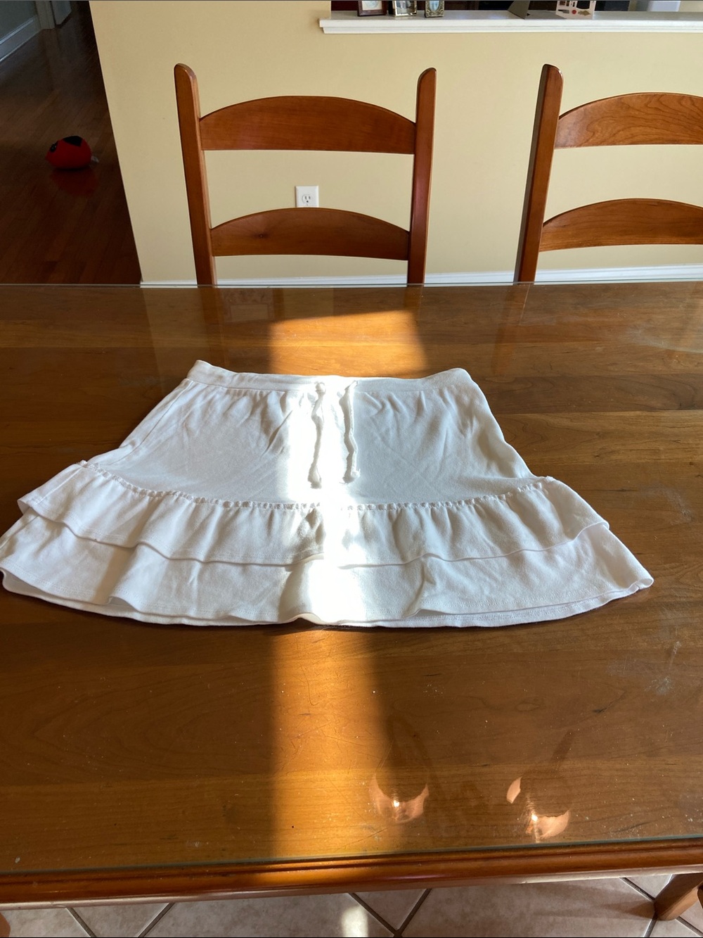 South Basics Women’s White Ruffle Tiered Skirt. 100% Cotton.